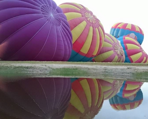 Ballonsprong met 5 luchtballonnen
